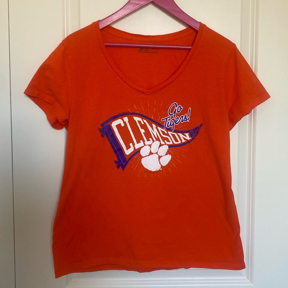 Clemson Women’s V Neck T Shirt‎